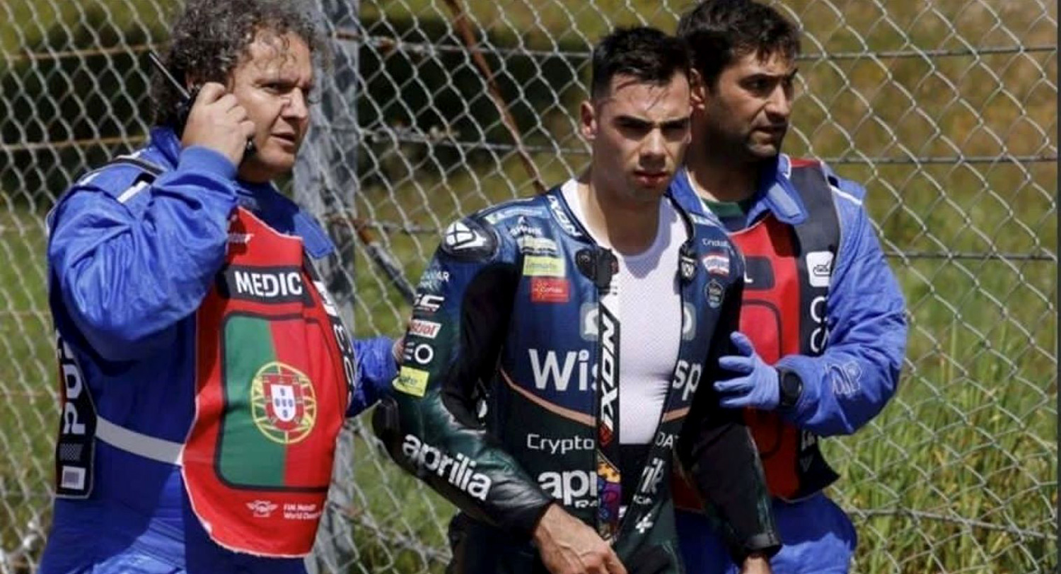 Dr. Filipe Serralva e Enfermeiro Pedro Macedo socorreram Miguel Oliveira, durante o MotoGP em Portimão